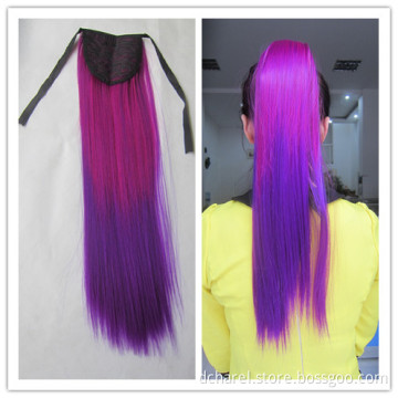Synthetic Pony Tail, Fancy Color, Straight Hair, Use Kanekalon Fiber to Produce